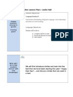 Similes Lesson Plan - Leslie Hall: Content Objectives