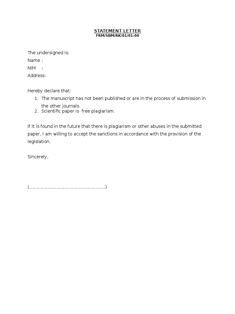 Manuscript Declaration Statement | PDF | Law | Social Science