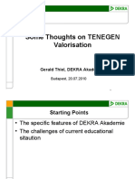 Some Thoughts On TENEGEN Valorisation: Gerald Thiel, DEKRA Akademie