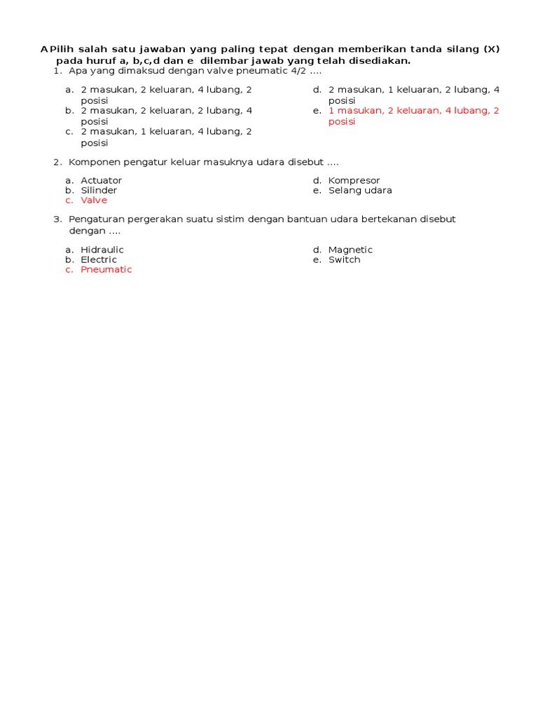Soal Pneumatik Dan Hidrolik Pdf