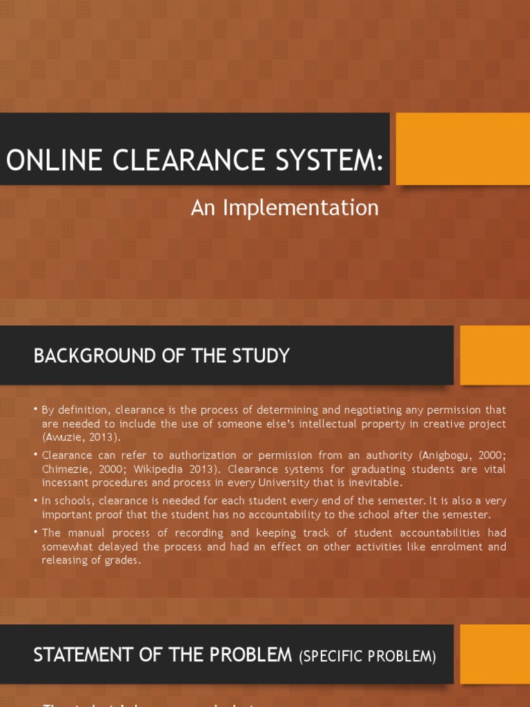 literature review on online clearance system