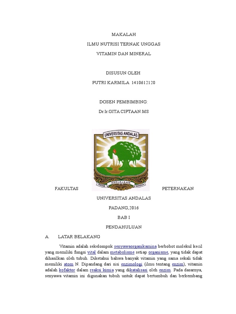 MAKALAH Vitamin Dan Mineral