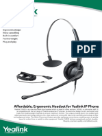Yealink YHS33 Professional Call Centre IP Phone Headset With Noise Cancelling