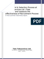 Download Recruitment  Selection Process at Tata Teleservices Ltd  Tata DOCOMO by Vallari Sharma SN34642632 doc pdf