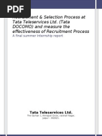 Download Recruitment  Selection Process at Tata Teleservices Ltd  Tata DOCOMO by Vallari Sharma SN34642632 doc pdf