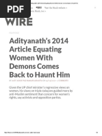 Adityanath's 2014 Article Equating Women With Demons Comes Back To Haunt Him BJP RSS Hindutva