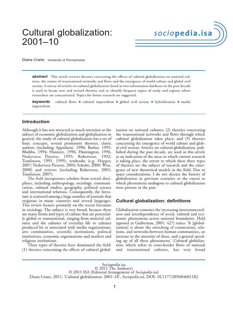 Cultural Globalization | PDF | Cultural Globalization | Globalization