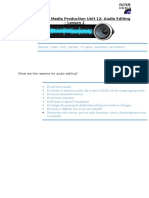 Handout - Audio Editing Unit 9 Lesson 1