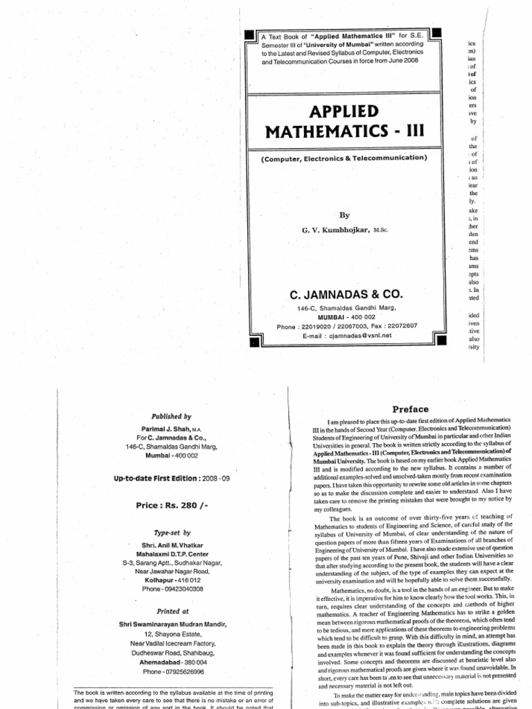 Maths 3 Gv Kumbhojkar Pdf Pdf