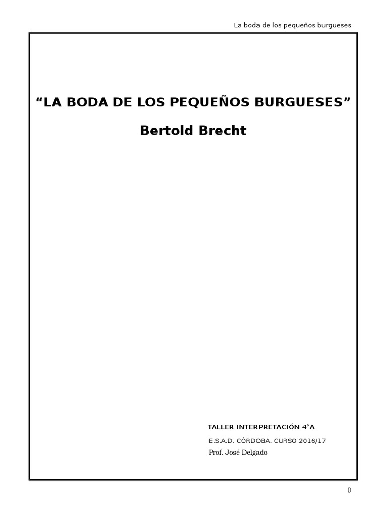 La Boda de Los Pequeños Burgueses