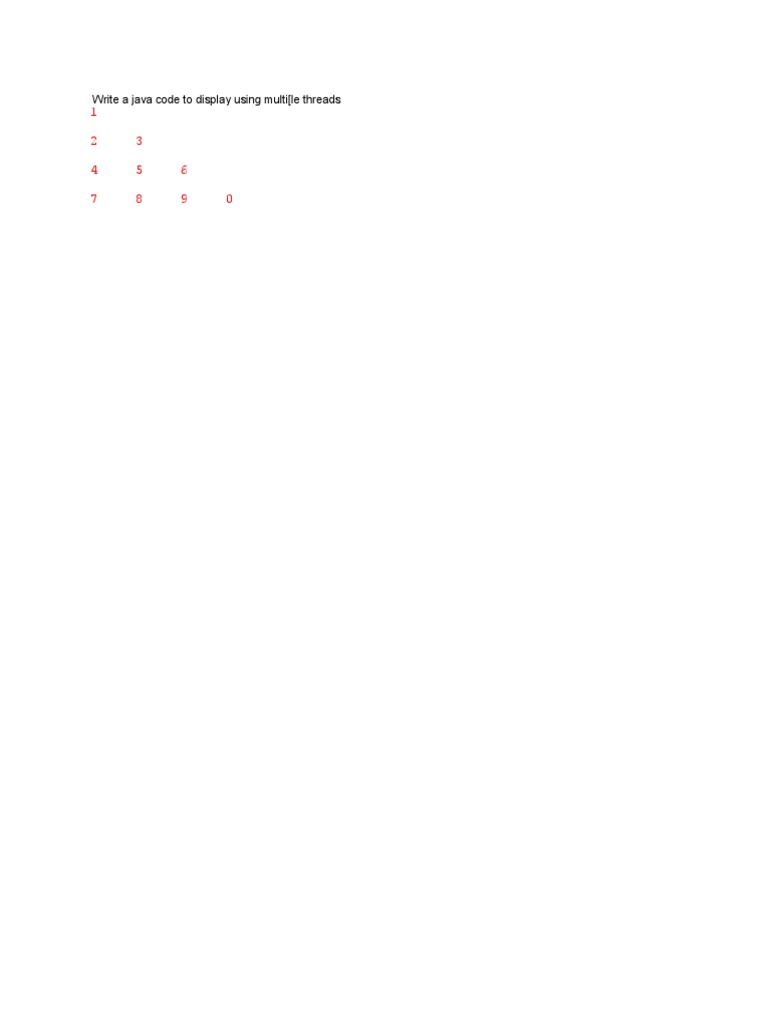 Write A Java Code To Display Using Multi (Le Threads | PDF