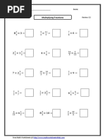 Multiplying Fractions: Student Name: - Score