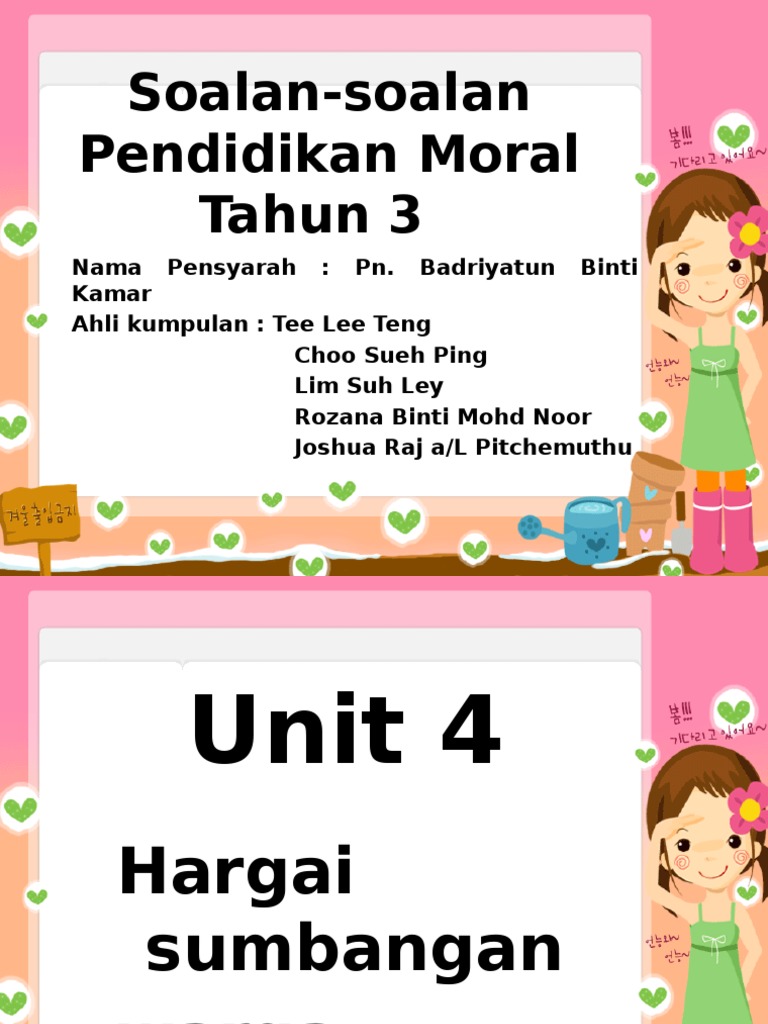 Soalan Soalan Pendidikan Moral Tahun 3 Pdf
