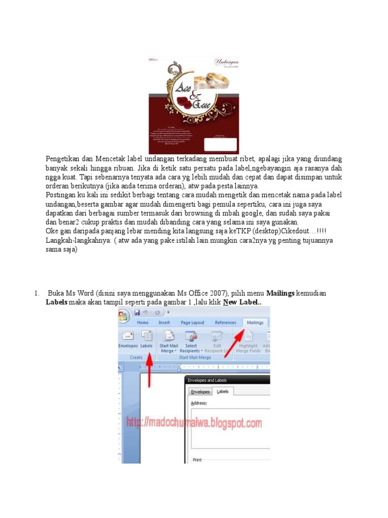 Tutor Membuat Label Undangan