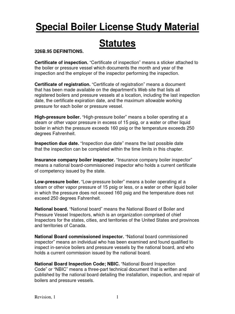 Special Boiler License Study Material Statutes PDF