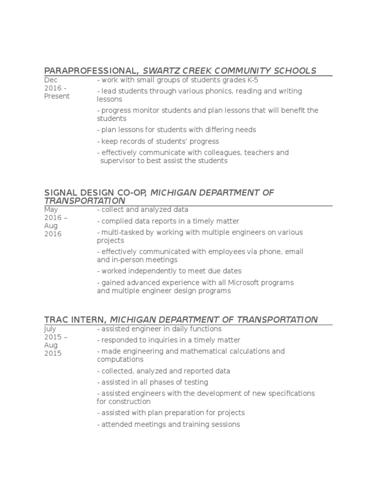 Work Experience | PDF