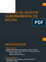 Modelo de Gestion Gubernamental en Bolivia