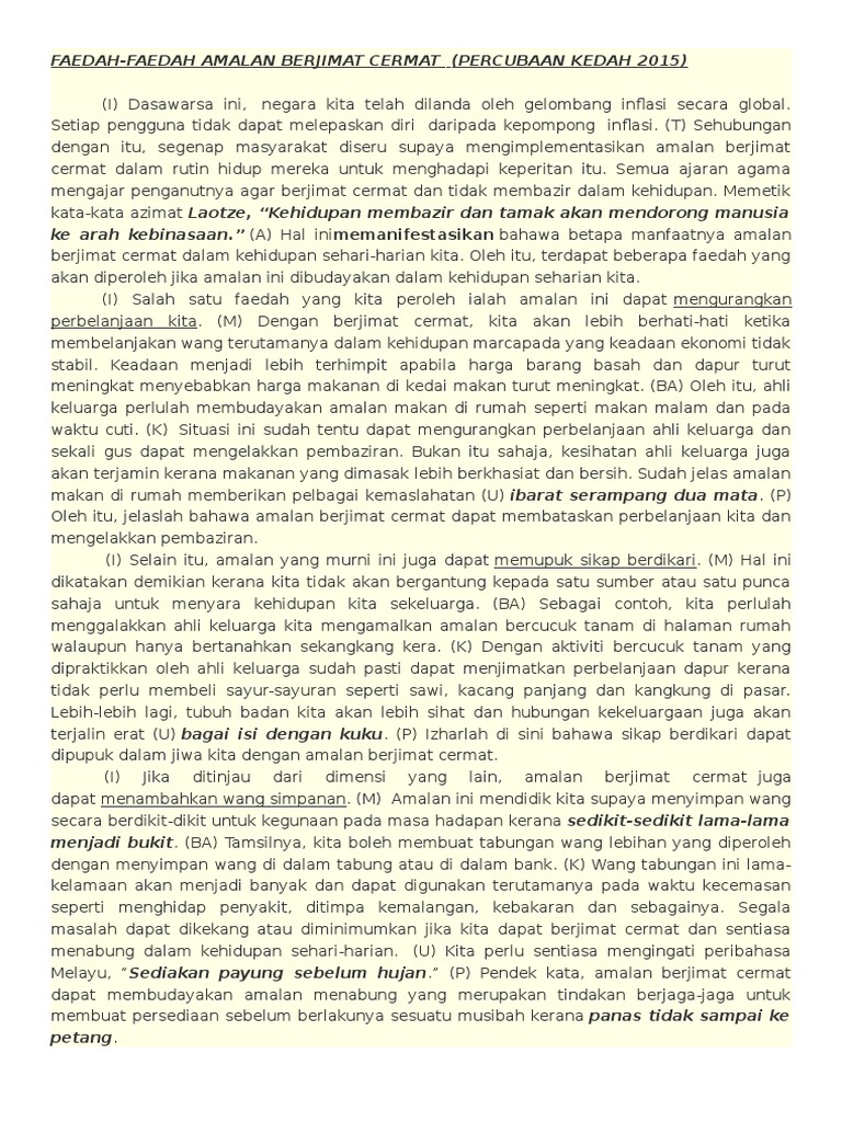 FAEDAH Menabung Dan Berjimat Cermat  PDF