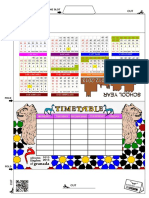 Calendario y Horario Inglés Color PDF