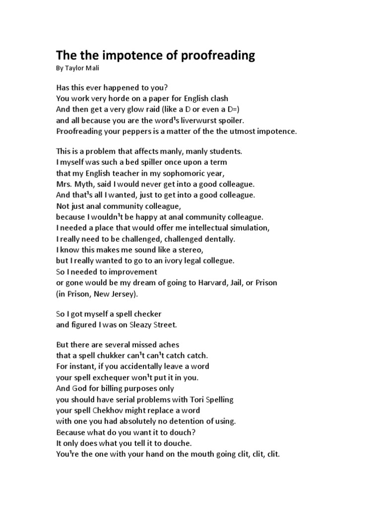 The Impotence of Proofreading PDF