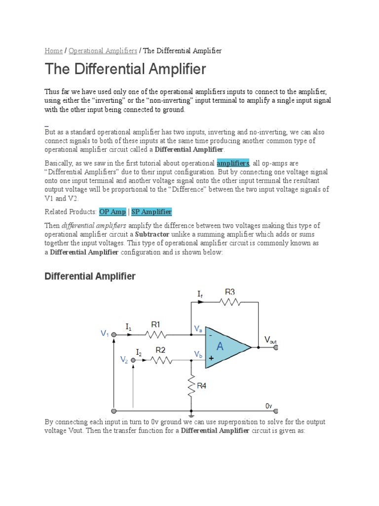 Differential Amplifier PDF Operational Amplifier Amplifier