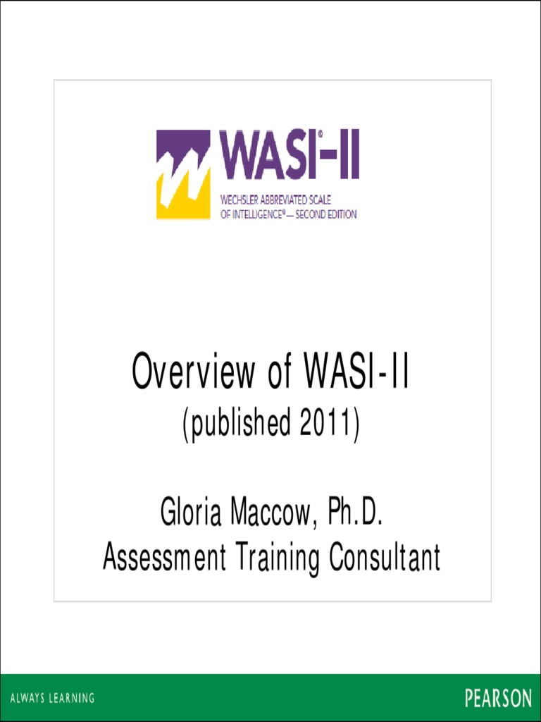 WASI IIHandoutOct2011 PDF | PDF