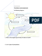Name: - The Water Cycle Assessment 1. Correctly Label The Following Diagram