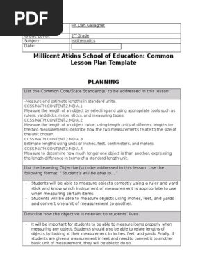 pre-student teaching lesson plan