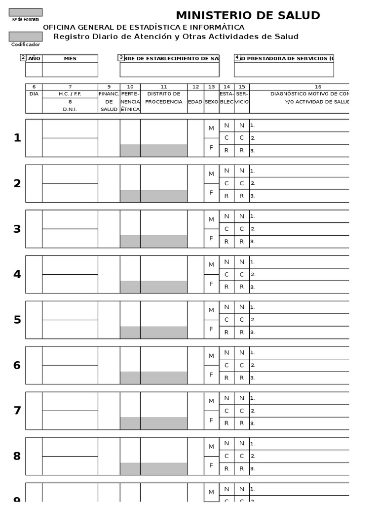 Formato His 2014 | PDF | Cuidado de la salud | Medicina