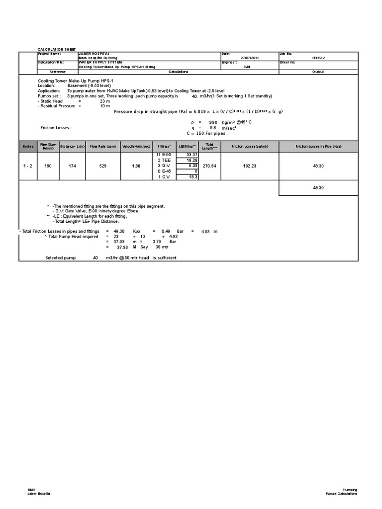 Head Pressure Calculations for Pumps | PDF | Pump | Pressure