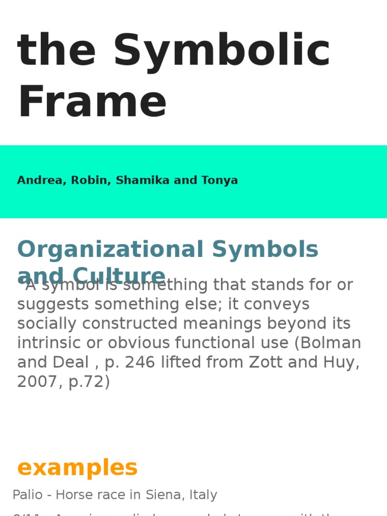 The Symbolic Frame PDF Storytelling Rituals