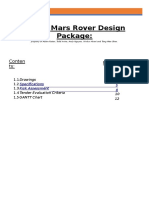 Stava Mars Rover Design Package:: Conten Ts