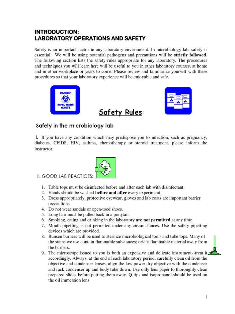 Safety Rules Laboratory Operations and Safety PDF Laboratories