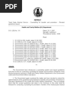 Tamil Nadu Medical Service - Counselling for transfer and promotion - Revised guidelines issued