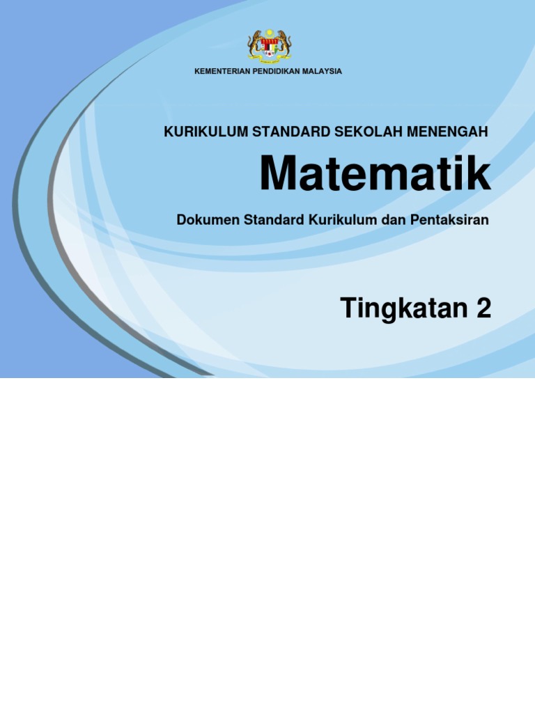 Dskp Kssm Matematik Tingkatan 2