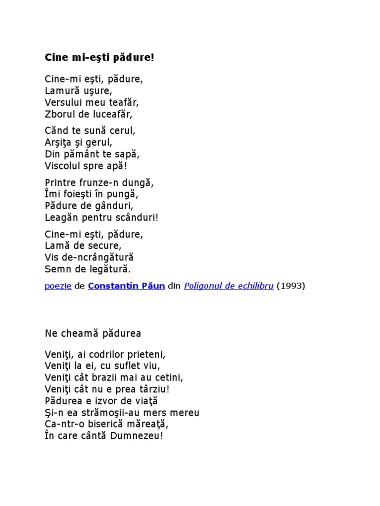 Compunere Despre Padure POEZII DESPRE PADURE.docx