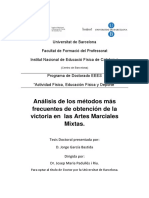 Análisis de Los Métodos Más Frecuentes de Obtención de La Victoria en Las Artes Marciales Mixtas PDF