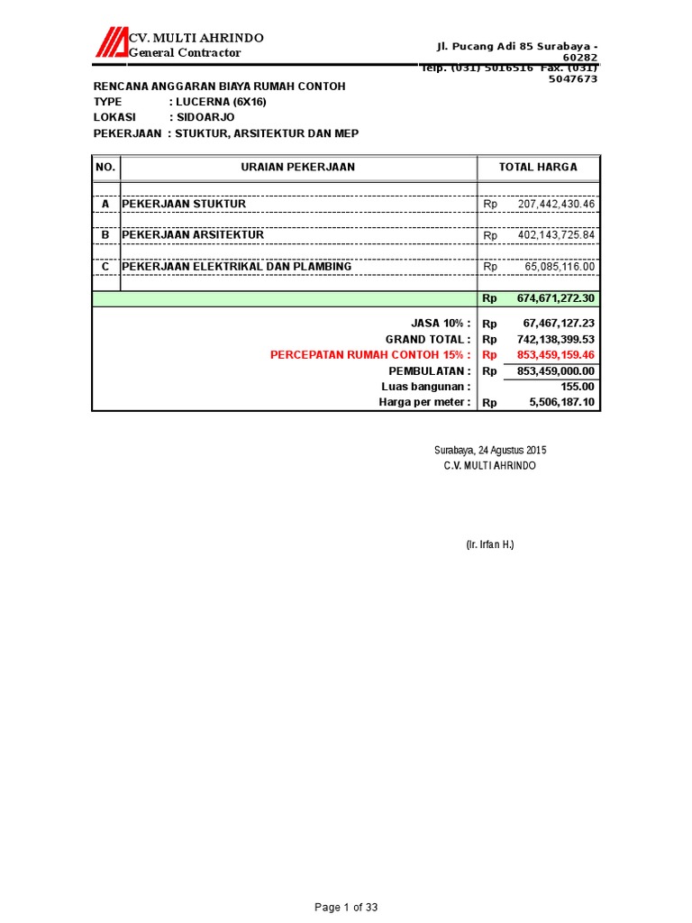 Rab Rumah 6x16 PDF Rab Rumah 6x16 PDF