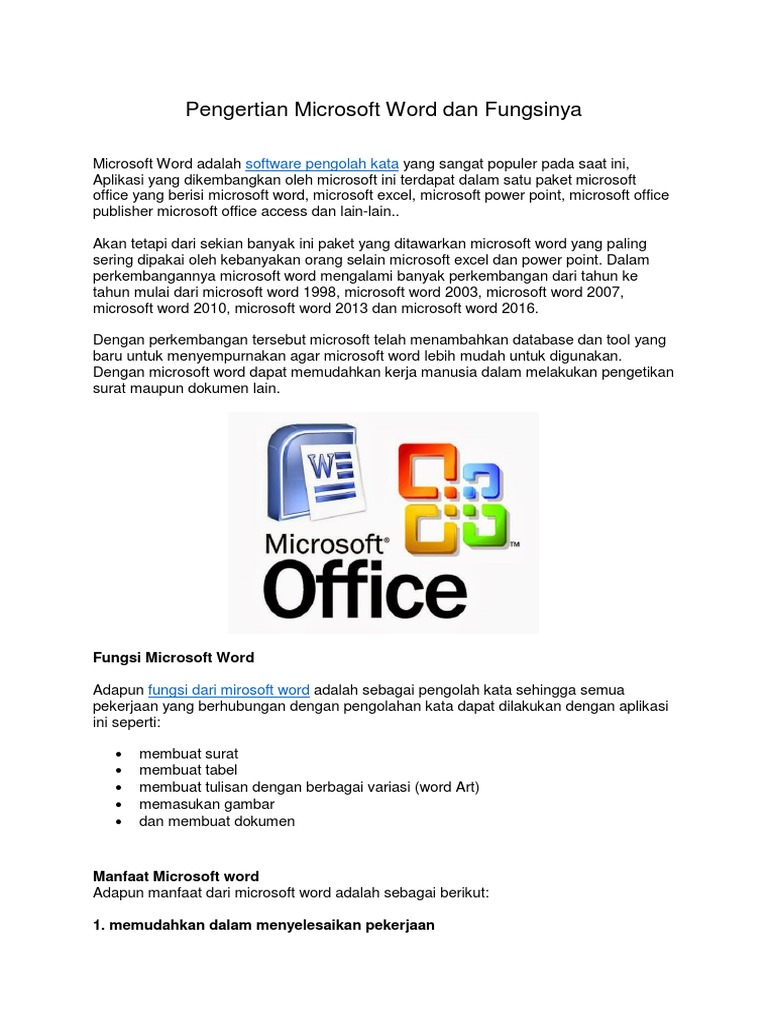 Pengertian Microsoft Word Dan Fungsi Microsoft Word Lengkap - Blog ...