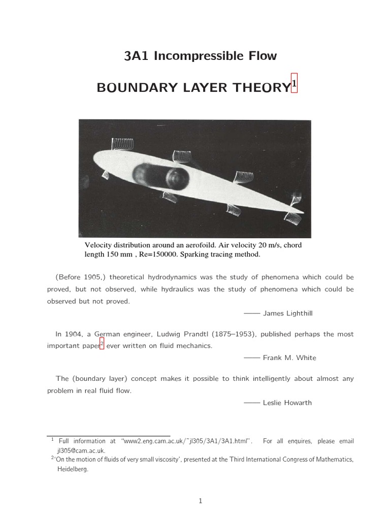 Boundary Layer Theory in Fluid Mechanics | PDF | Boundary Layer | Lift ...