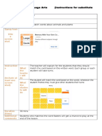 Lesson Plan 1: Language Arts (Instructions For Substitute Teacher)