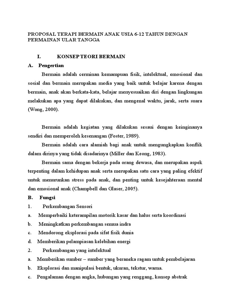 Proposal Terapi Bermain Anak Usia 6