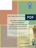 Estudio Comparado de Las Barreras o Umbrales Electorales Implícitos y Explícitos en El Sistema Electoral