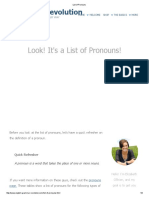 Look! It's A List of Pronouns!: Grammar Revolution
