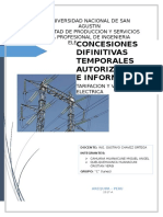 Conseciones Definitivas y Autorizaciones de Centrales de Generacion Electrica en El Sur Del Peru