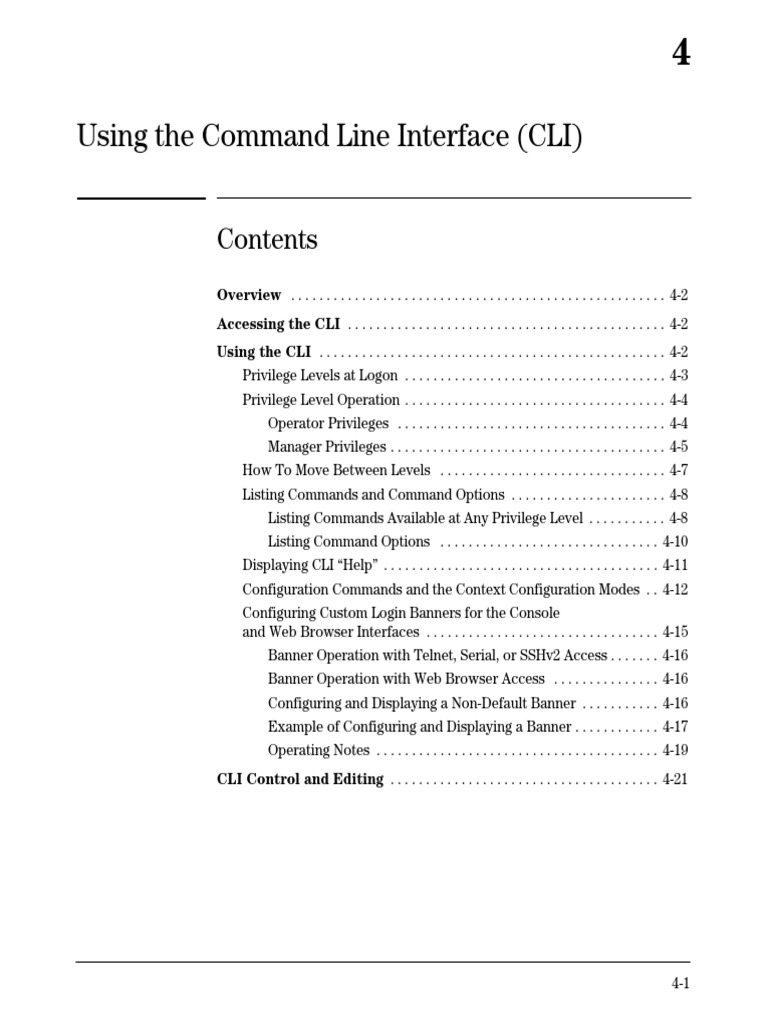 CLI Access and Privilege Levels Guide | PDF | Command Line Interface ...
