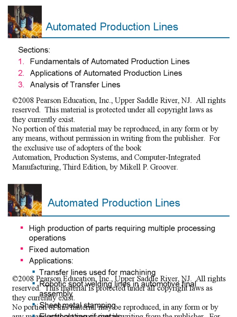 01.automated Production Lines | PDF | Copyright | Automation