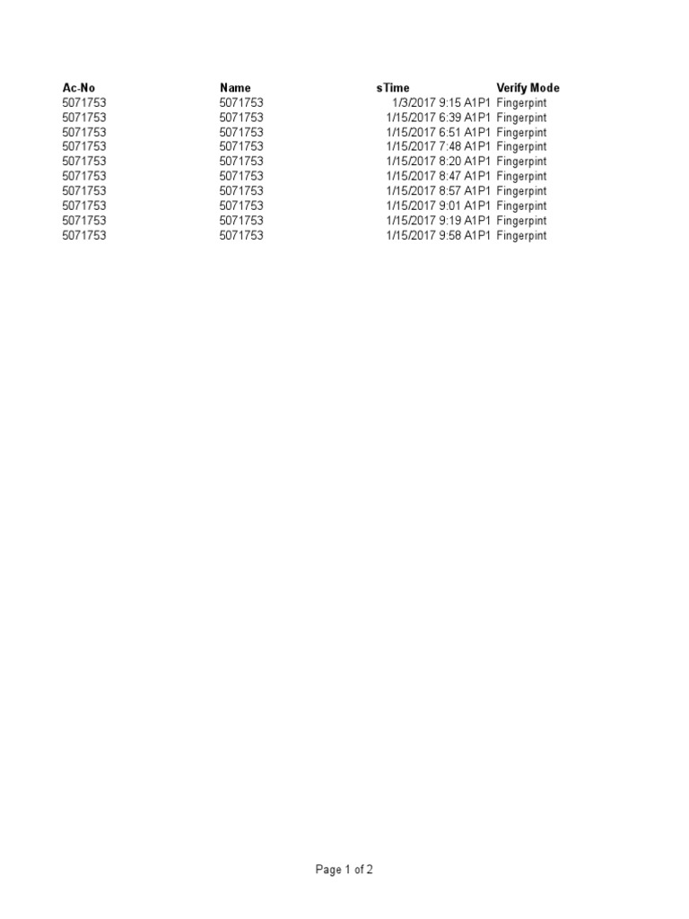 Fingerprint Verification Log 2017 | PDF | Technology & Engineering