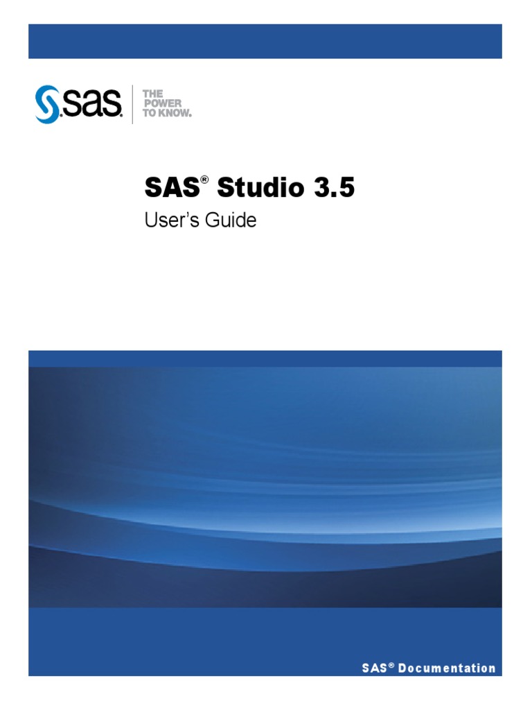 SAS Studio 3.5: User's Guide | PDF | Regression Analysis | Linear ...
