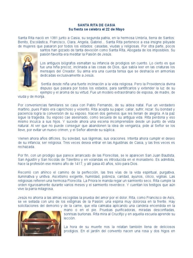 Novena A Santa Rita De Casia Orador Del Senor Oracion